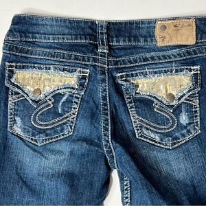 Silver | Bedazzled Suki Surplus Factory Distressed Bootcut Jeans